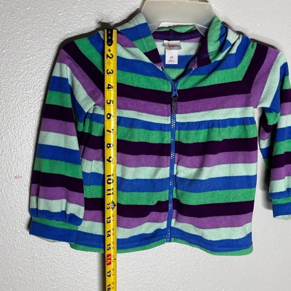 Toddler girl stripe circo Hoodie Jacket Full Zip size 4T - Picture 4 of 5